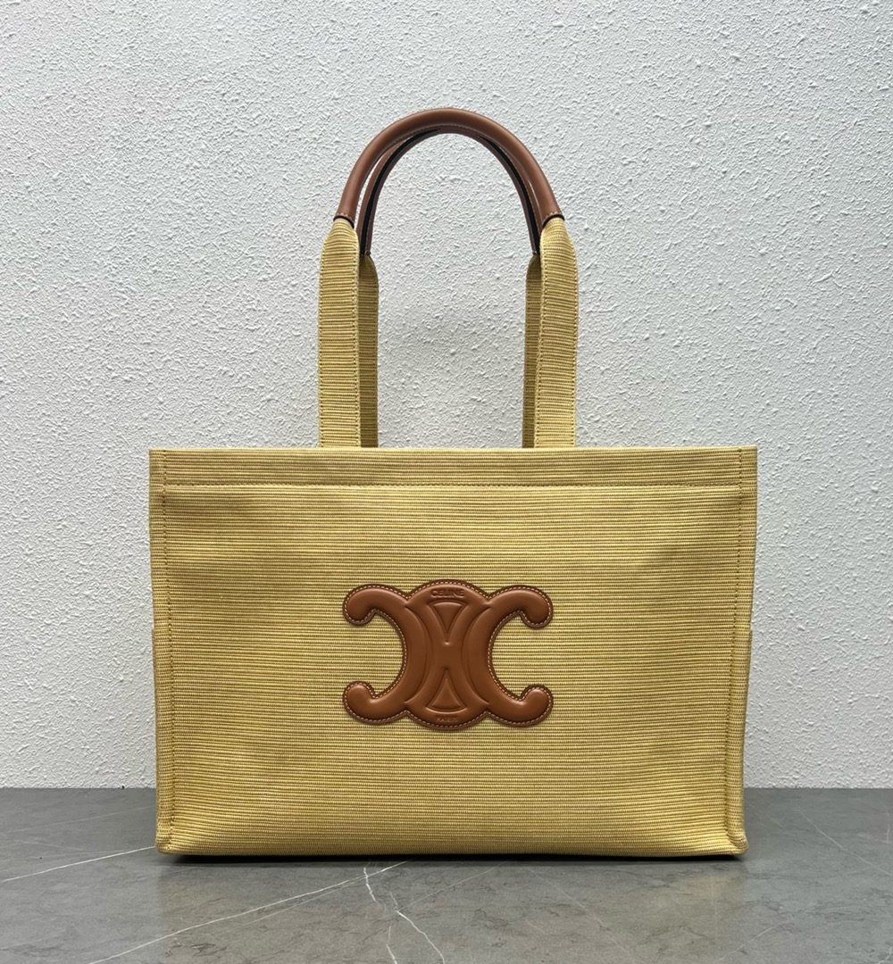 1:1 Replica Celine Large Cabas Thais In Textile Natural / Tan For Women 16in/41cm 196762DST.02NT