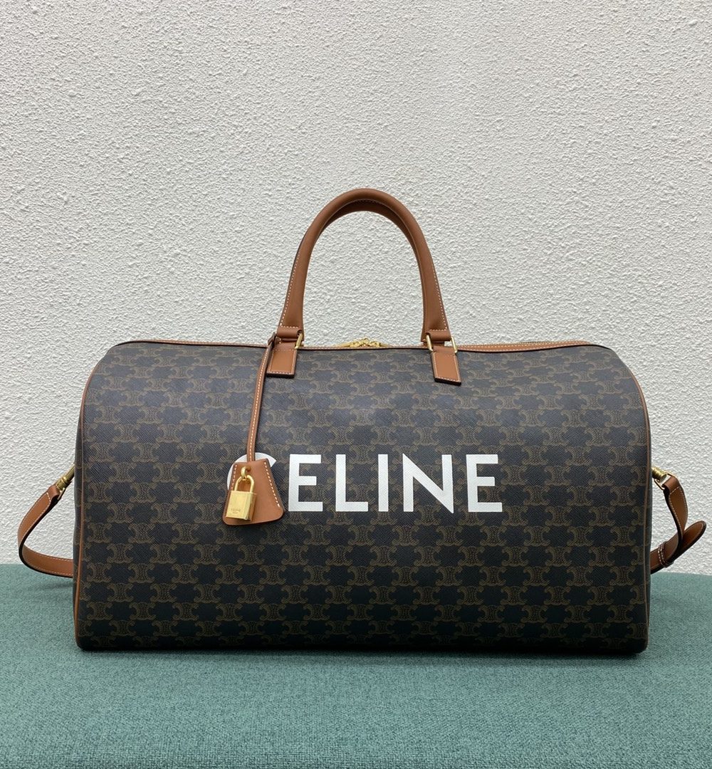 1:1 Replica Celine Large Voyage Bag In Triomphe Canvas With Celine Print Tan For Women 20in/50cm 191472BZK.04LU