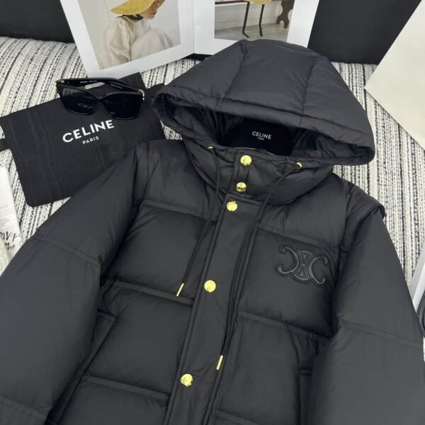 Celine Life Work Crop Hood Down Jacket Black For Women