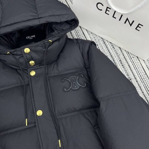 Celine Life Work Crop Hood Down Jacket Black For Women