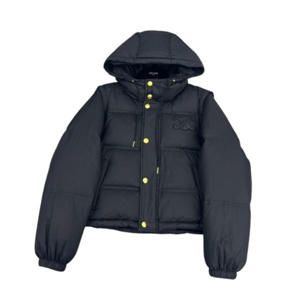 Celine Life Work Crop Hood Down Jacket Black For Women