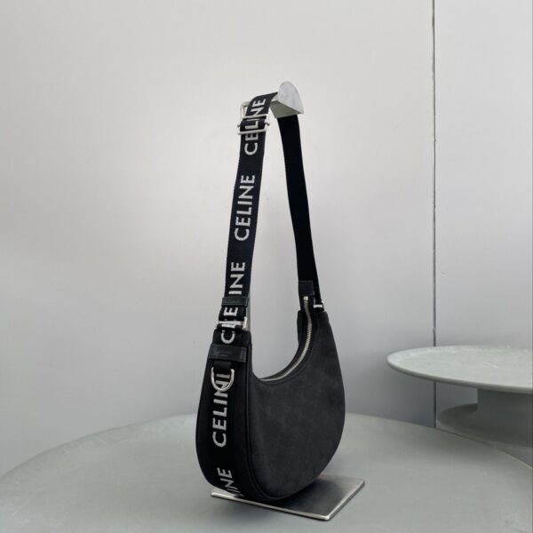 1:1 Replica Celine Medium Ava Bag With Celine Strap Black For Women 9in/23cm 196962DLM.38SI