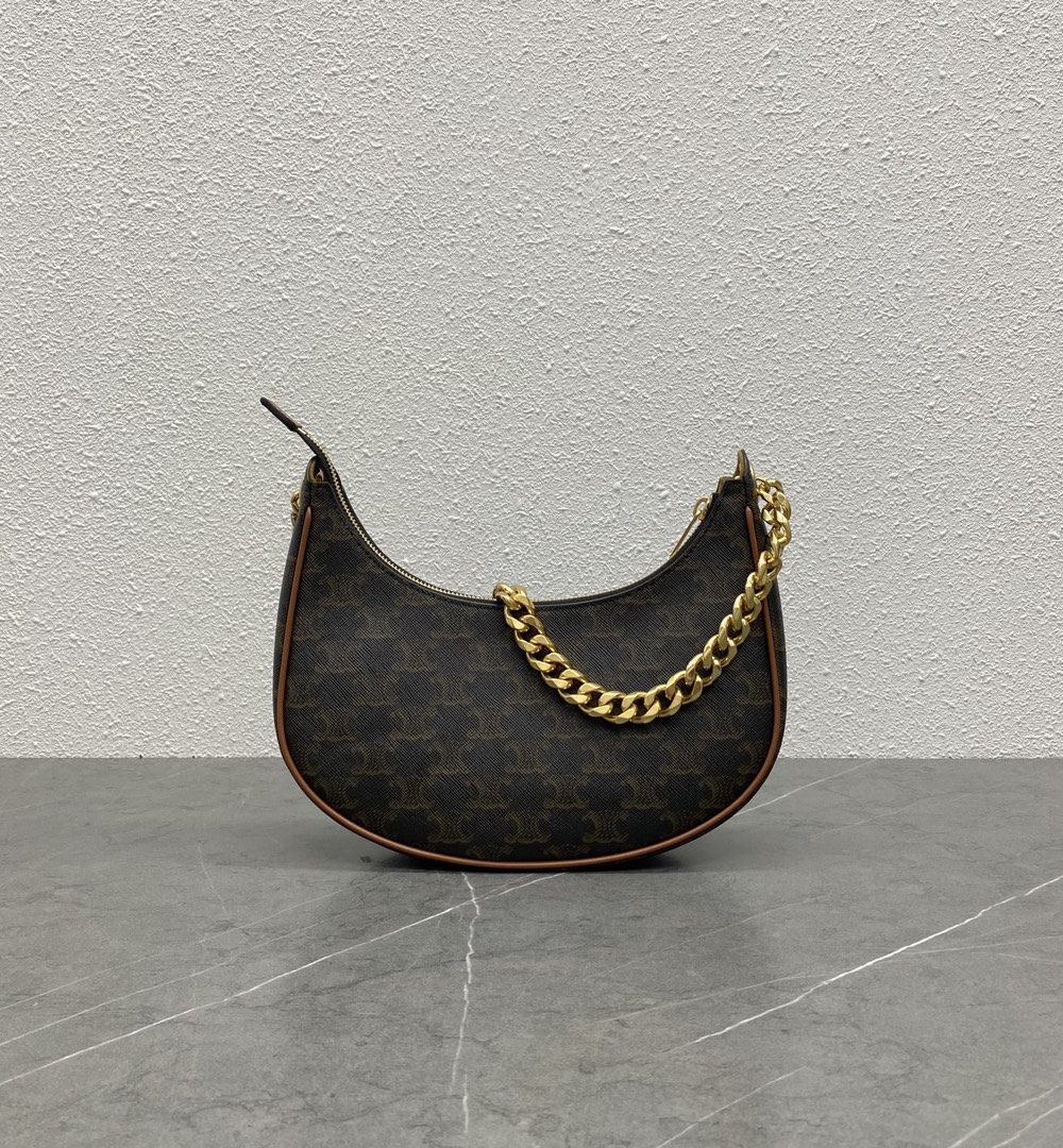 1:1 Replica Celine Medium Ava Chain In Triomphe Canvas Tan For Women 10in/25cm 199582BZJ.04LU