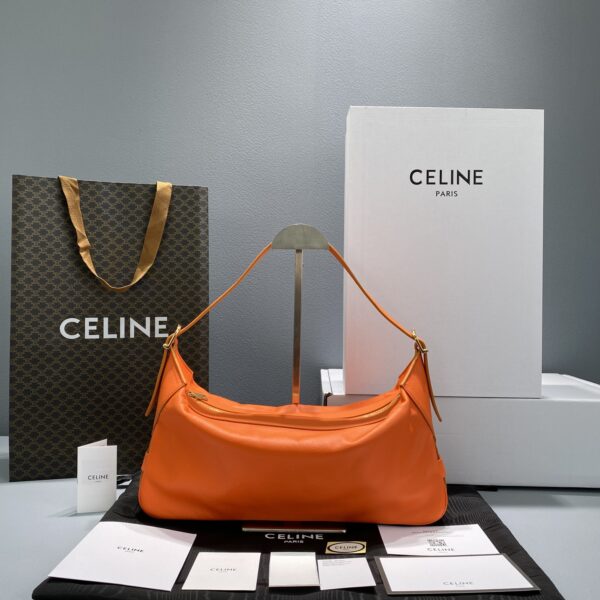 1:1 Replica Celine Medium Romy In Supple Orange For Women 13in/34cm
