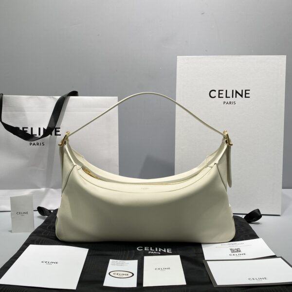 1:1 Replica Celine Medium Romy In Supple White For Women 13in/34cm 197443DPJ.01RC