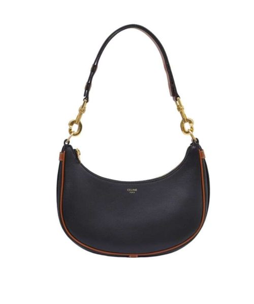 1:1 Replica Celine Medium Strap Ava Bag Black/Brown For Women 9.1in/23cm