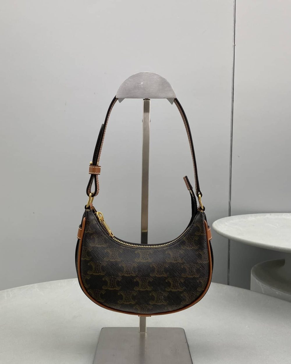 1:1 Replica Celine Mini Ava In Triomphe Canvas Brown For Women 6in/16cm 10I602DS1-04LU