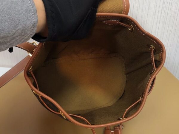 1:1 Replica Celine Mini Backpack Folco In Triomphe Canvas Tan For Women 7in/20cm 197662CAS.04LU