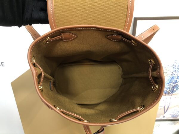1:1 Replica Celine Mini Backpack Folco In Triomphe Canvas White For Women 7in/20cm 197662CAS.01BC