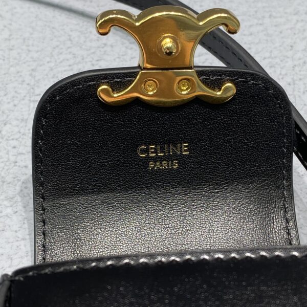 1:1 Replica Celine Mini Triomphe Black For Women 4in/11cm 10I513DPV.38NO