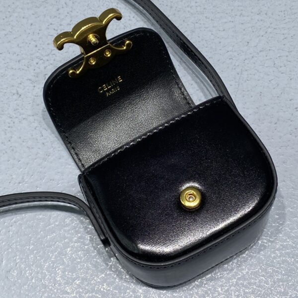 1:1 Replica Celine Mini Triomphe Black For Women 4in/11cm 10I513DPV.38NO