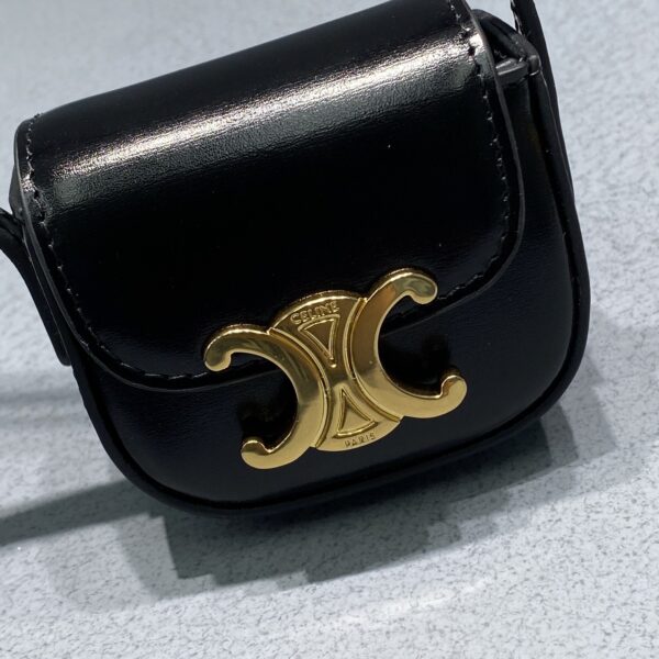 1:1 Replica Celine Mini Triomphe Black For Women 4in/11cm 10I513DPV.38NO