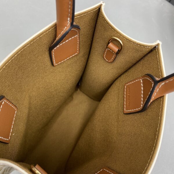 1:1 Replica Celine Mini Vertical Cabas In Triomphe Canvas White For Women 7.2in/18cm 194372BZK.01BC