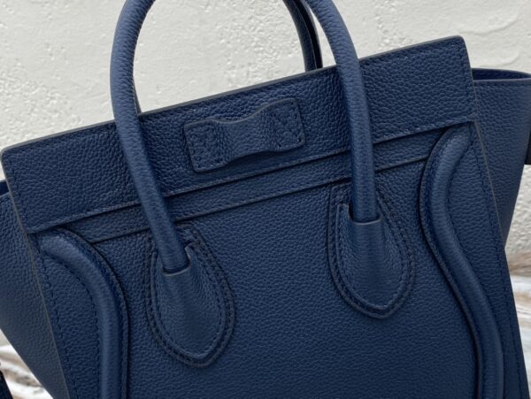 1:1 Replica Celine Nano Luggage Bag In Drummed Dark Blue For Women 8in/20cm