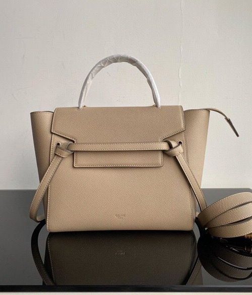 1:1 Replica Celine Nano Mini Belt Bag In Grained Material Light Taupe For Women 11in/28cm