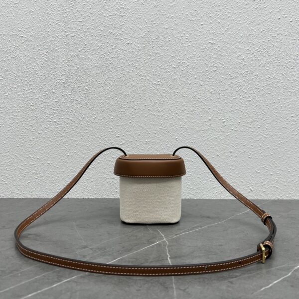1:1 Replica Celine Small Box Cuir Triomphe In Textile Natural / Tan For Women 4in/11cm