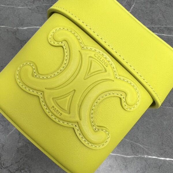 1:1 Replica Celine Small Box Cuir Triomphe Yellow For Women 4in/11cm