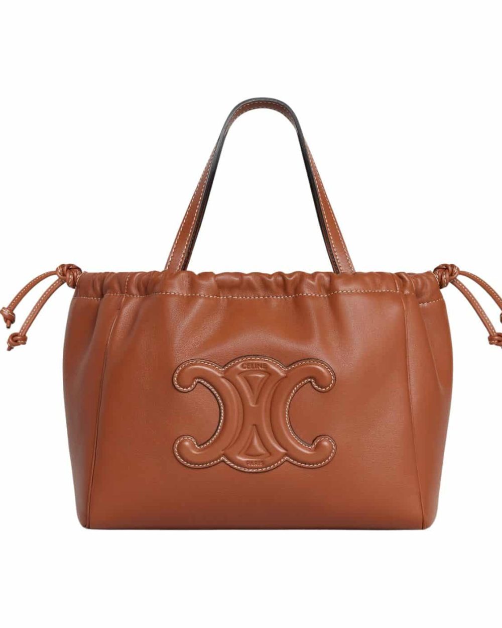 1:1 Replica Celine Small Cabas Drawstring Cuir Triomphe Brown For Women 22.5cm / 9in 111013DU3.04LU