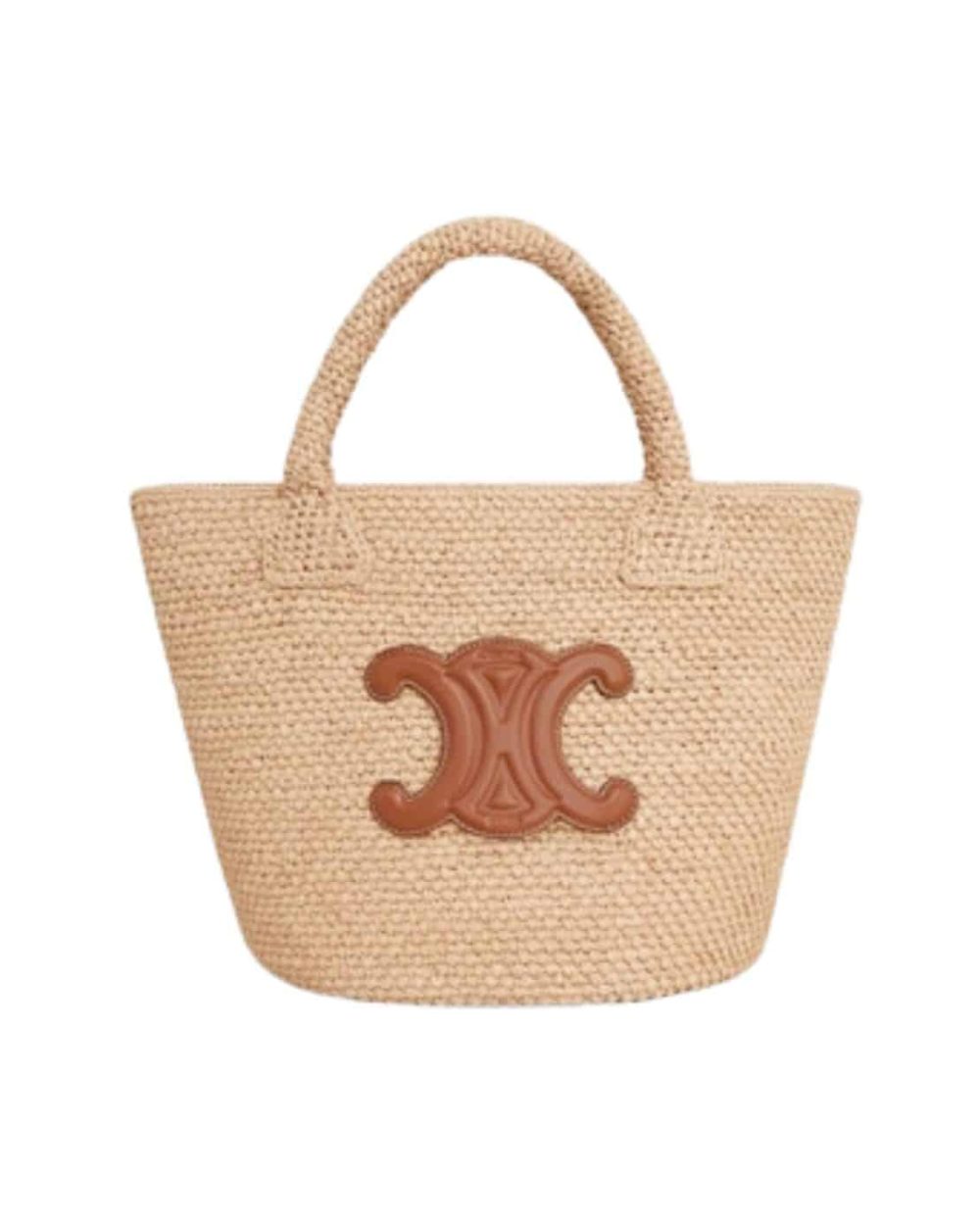 1:1 Replica Celine Supple Small Triomphe Classic Panier Beige For Women 23cm / 9in 114352FF7.04LU