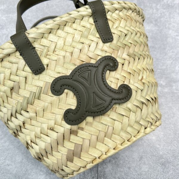 1:1 Replica Celine Teen Triomphe Classic Pannier Tote Dark Green For Women 8in/20cm