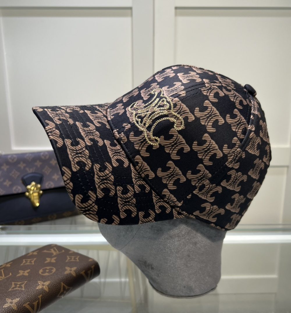 Celine Triomphe Baseball Cap Black/Brown Celine Cap