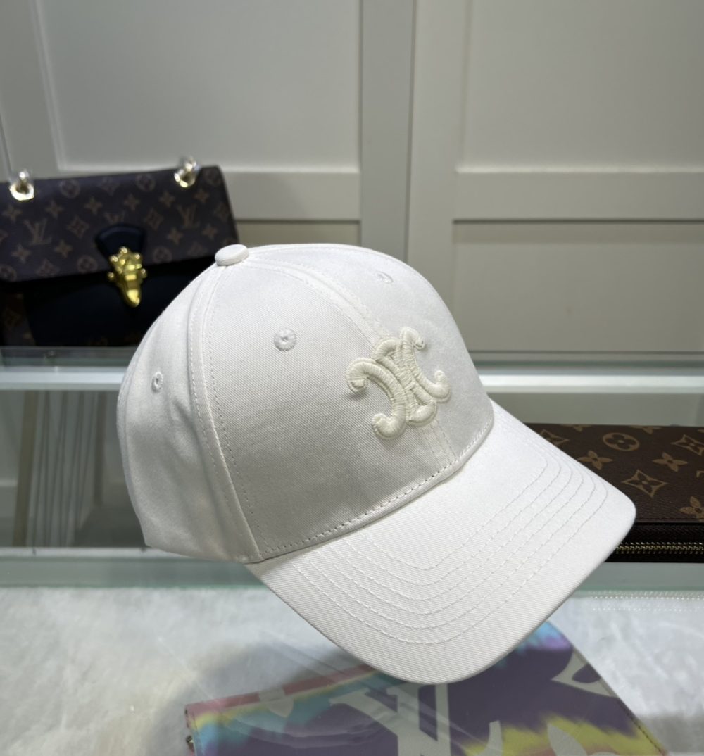 Celine Triomphe Baseball Cap White Celine Cap