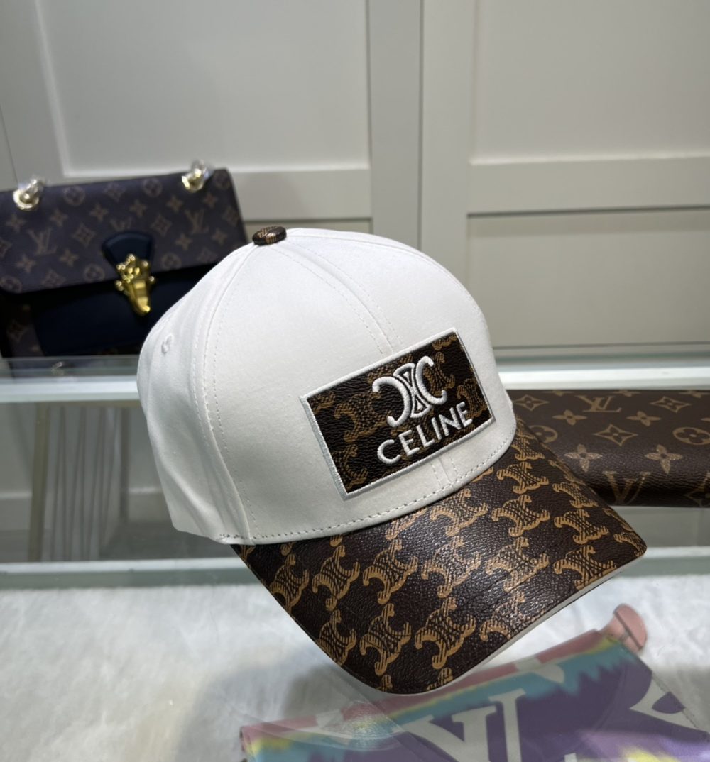 Celine Triomphe Baseball Cap White Celine Cap