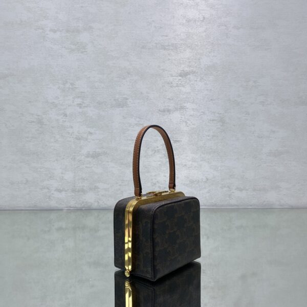 1:1 Replica Celine Triomphe Minaudiere In Triomphe Canvas Brown For Women 4in/10cm