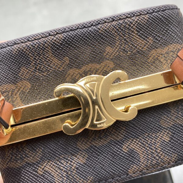 1:1 Replica Celine Triomphe Minaudiere In Triomphe Canvas Brown For Women 4in/10cm