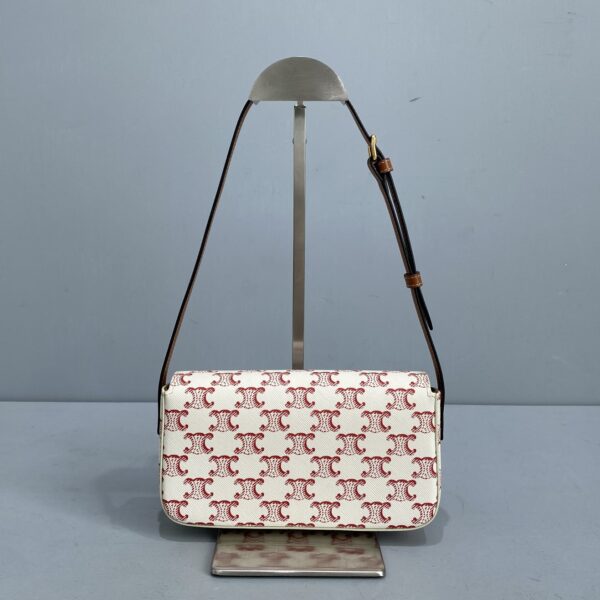 1:1 Replica Celine Triomphe Shoulder Bag In Triomphe Canvas  Red For Women 8in/20cm 194142CUZ.27ED