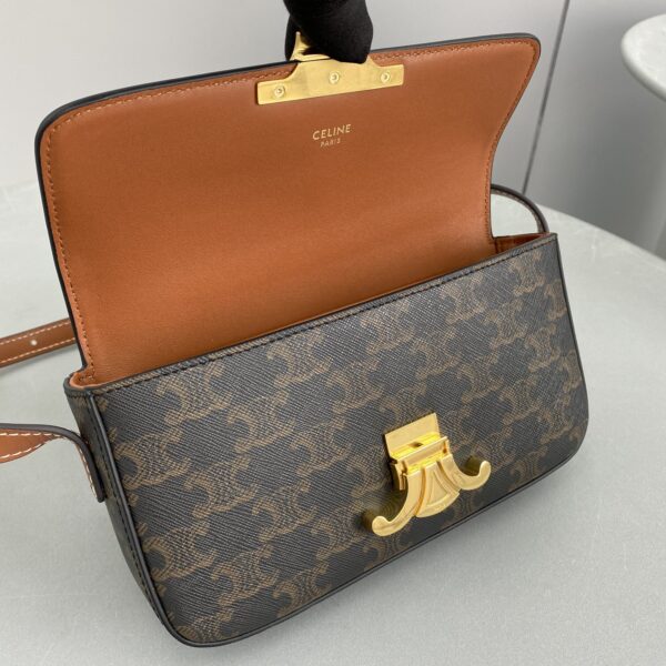 1:1 Replica Celine Triomphe Shoulder Bag In Triomphe Canvas Tan For Women 8in/20cm 194142CUZ.04LU