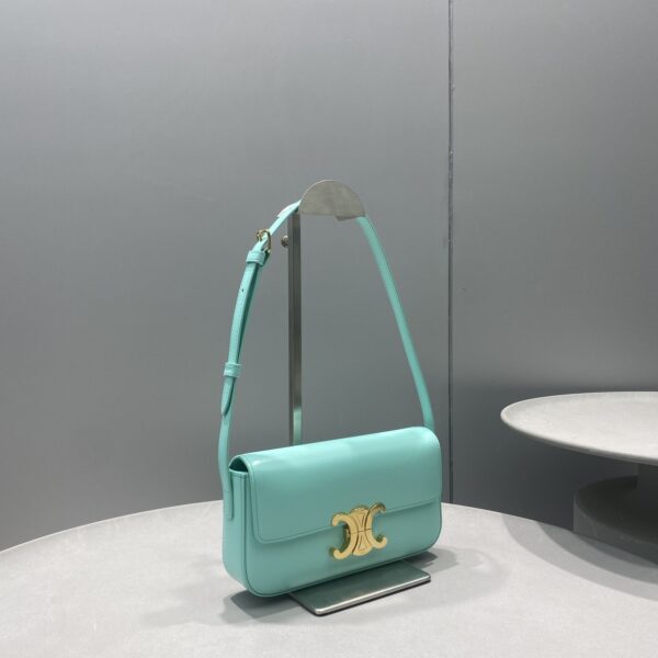 1:1 Replica Celine Triomphe Shoulder Bag Mint Green For Women 8in/20cm