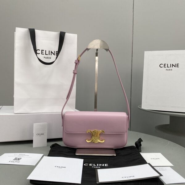 1:1 Replica Celine Triomphe Shoulder Bag Pink For Women 8in/20cm