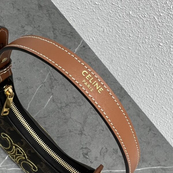 1:1 Replica Celine Triope Heart Embroidered Mini Abba - Triope Canvas Brown For Women 6.4in/16cm 10I602EB1.04LU
