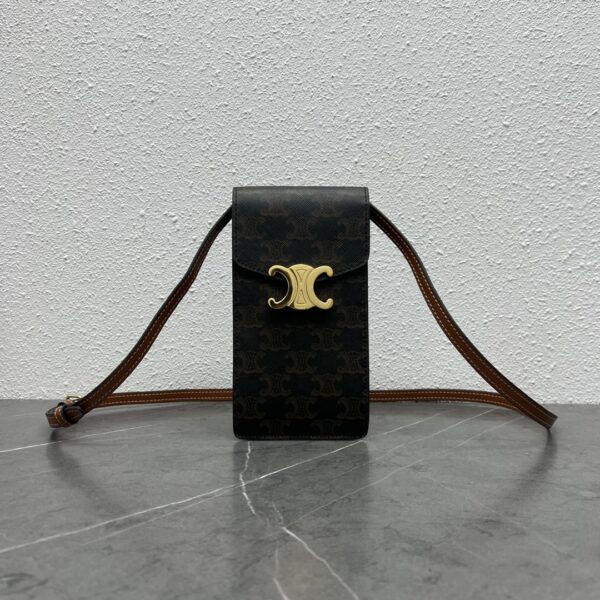 1:1 Replica Celine Vertical Mobile Pouch Triomphe Tan For Women 6in/19cm 10j092dqb.04LU