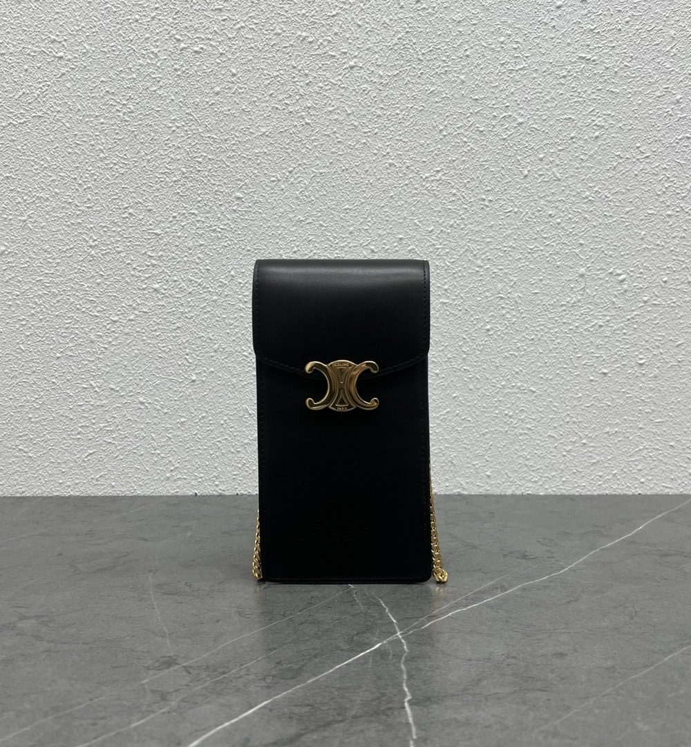 1:1 Replica Celine Vertical Phone Pouch Black For Women 6in/19cm 10J133DPV.38NO