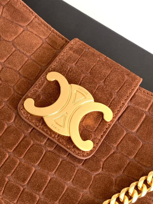 1:1 Replica Celine Wiltern Clutch Triomphe Soft Black/Brown For Women 31.5cm / 12in 113673FFJ.19BR