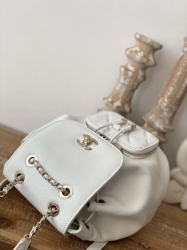[REP 1:1] Chain Backpack Black/White/Grey For Women 7.9in / 20cm AS3530