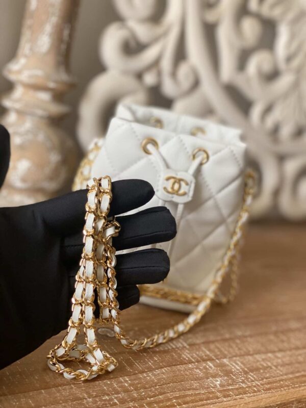 [REP 1:1] Chain Bucket Black/White For Women 5.5 in / 14 cm
