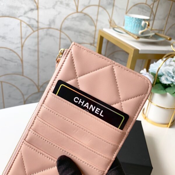 1:1 Replica Chanel 19 Matelasse Phone and Card Case Pink Bag For Women 19cm/7.5in