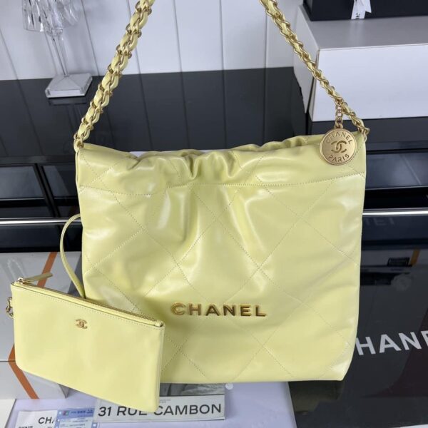 [REP 1:1] Chanel 22 Medium Handbag Yellow/Grey/Brown/Dark Blue/Pink/Jade Green/White For Women 37cm / 14.5in