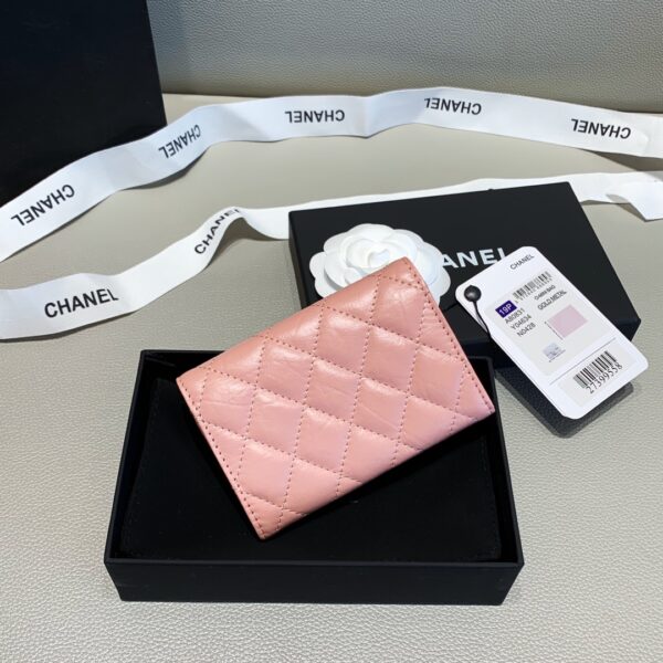1:1 Replica Chanel 2.55 Flap Card Holder 4.4in/11cm Gold Toned Hardware For Women Light Pink A80831