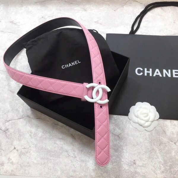 1:1 Replica Chanel Belt Quilted With Double C Buckle Pink With Silver Hardware Women Belt
