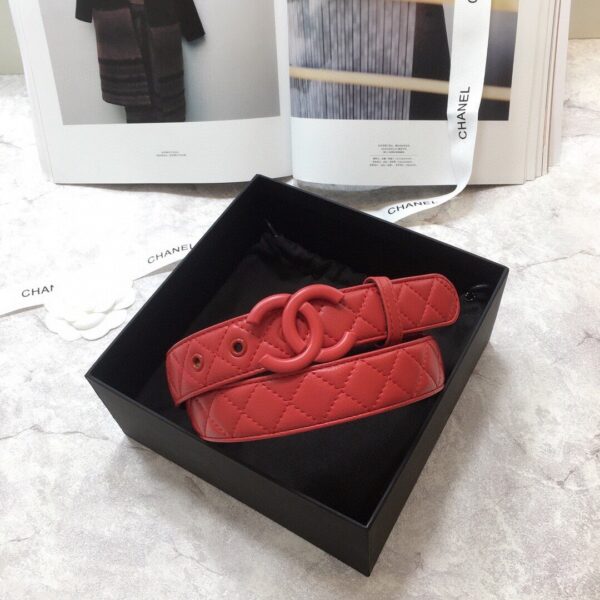 1:1 Replica Chanel Belt Quilted With Double C Buckle Red With Red Hardware Women Belt