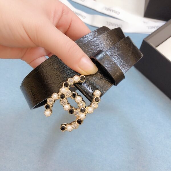1:1 Replica Chanel Belt With Beaded Buckle Brown Gold-Toned Metal and Strass Women Belt