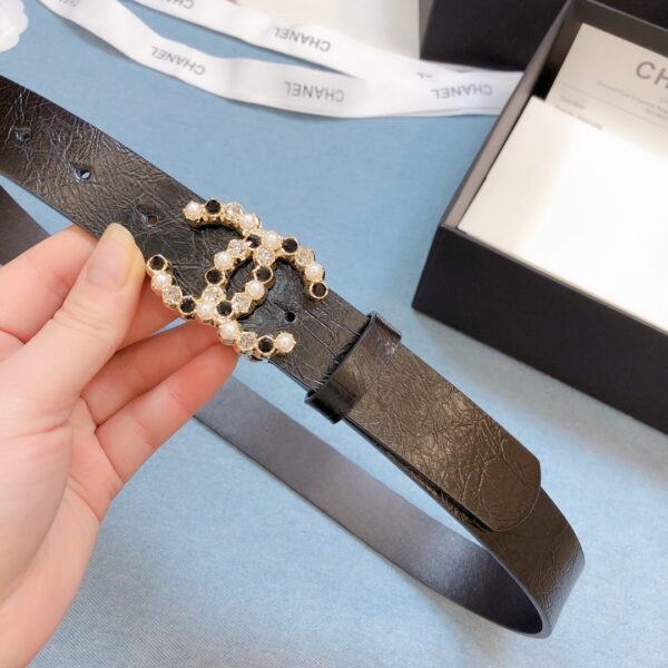 1:1 Replica Chanel Belt With Beaded Buckle Brown Gold-Toned Metal and Strass Women Belt