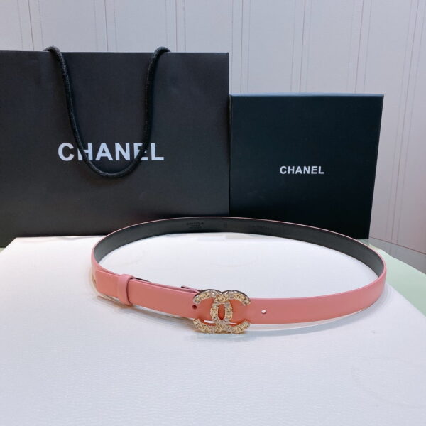 1:1 Replica Chanel Belt With Beaded Buckle Pink Gold-Toned Metal and Strass Women Belt