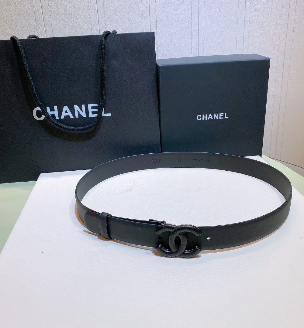 1:1 Replica Chanel Belt With Double C Buckle Black Black-Toned Metal Women Belt