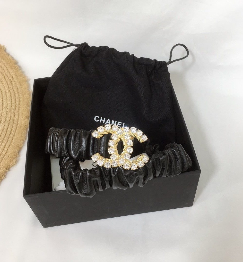 1:1 Replica Chanel Belt With Double C Buckle Black With Gold-Toned Metal and Strass Hardware Women Belt