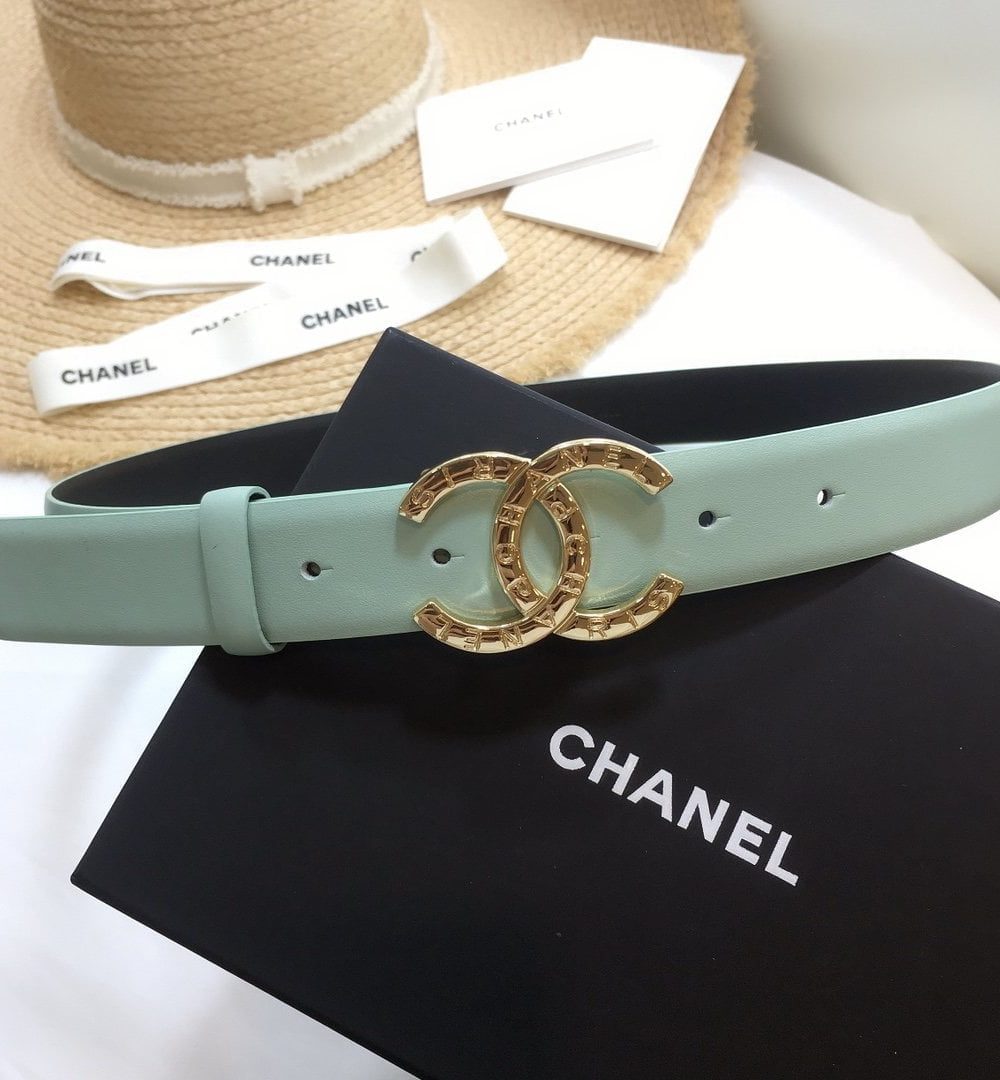 1:1 Replica Chanel Belt With Double C Buckle Jade Green